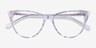 Celebrate Clear Silver Rose Gold AcetateEyeglass Frames from EyeBuyDirect, Closed View