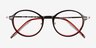 Reily Black Burgundy Silver AcetateEyeglass Frames from EyeBuyDirect, Closed View