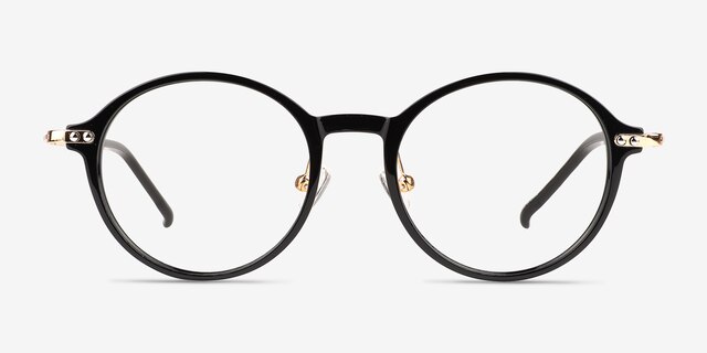 Reily Black Gold AcetateEyeglass Frames from EyeBuyDirect, Front View