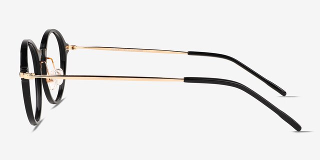 Reily Black Gold AcetateEyeglass Frames from EyeBuyDirect, Side View