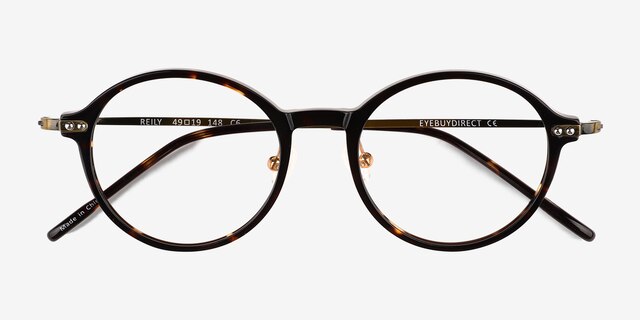 Reily Tortoise Bronze AcetateEyeglass Frames from EyeBuyDirect, Closed View