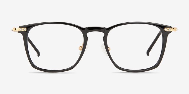 Usman Black Gold AcetateEyeglass Frames from EyeBuyDirect, Front View