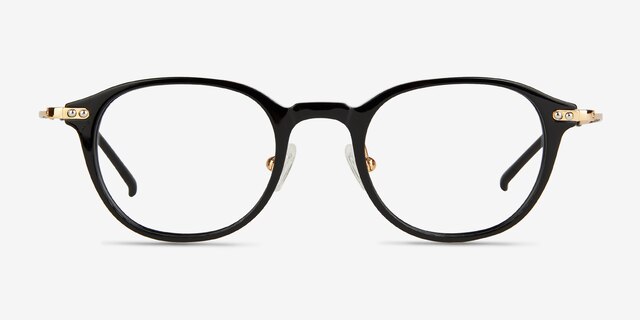 Jones Black Gold AcetateEyeglass Frames from EyeBuyDirect, Front View