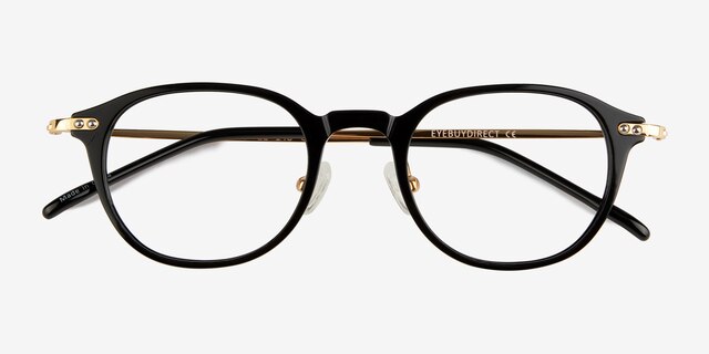 Jones Black Gold AcetateEyeglass Frames from EyeBuyDirect, Closed View