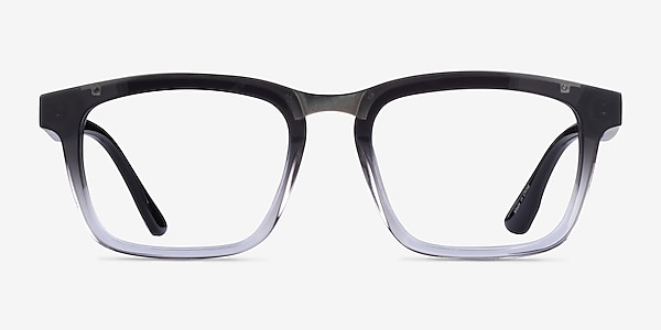 Fraser Black Clear Silver Acetate Eyeglass Frames