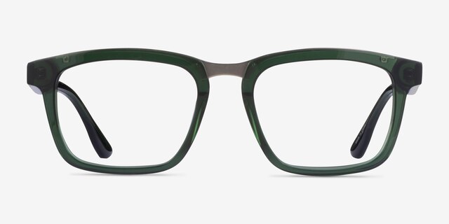 Fraser Clear Green Silver AcetateEyeglass Frames from EyeBuyDirect, Front View