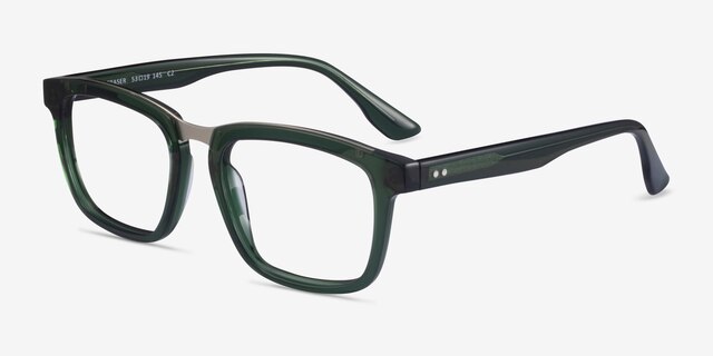 Fraser Clear Green Silver AcetateEyeglass Frames from EyeBuyDirect, Angle View