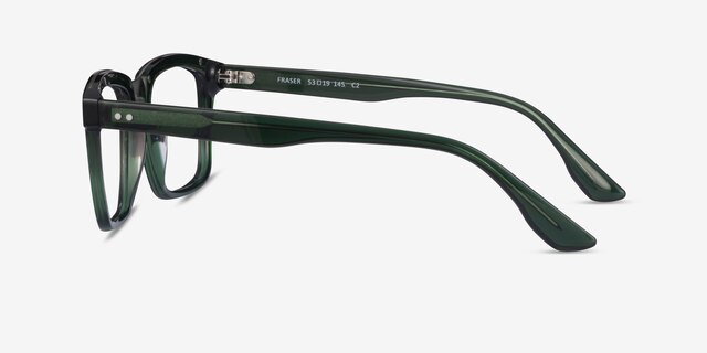 Fraser Clear Green Silver AcetateEyeglass Frames from EyeBuyDirect, Side View