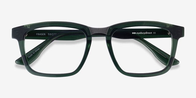 Fraser Clear Green Silver AcetateEyeglass Frames from EyeBuyDirect, Closed View