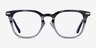 Hayes Gray Striped Gunmetal AcetateEyeglass Frames from EyeBuyDirect, Front View