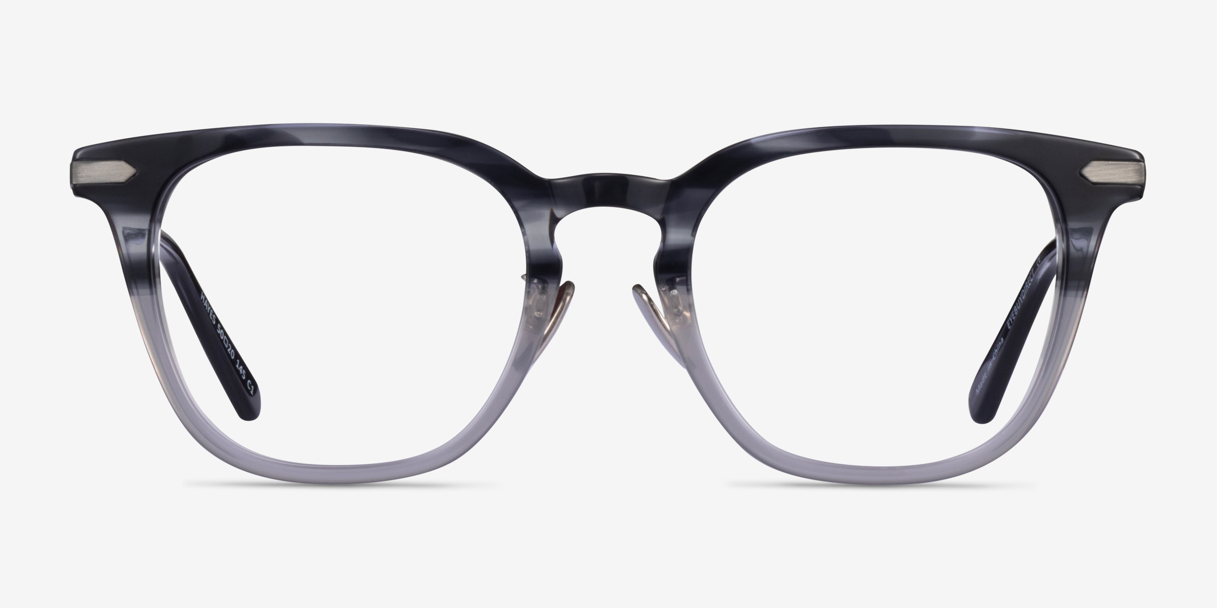 Hayes Square Gray Striped Gunmetal Full Rim Eyeglasses Eyebuydirect