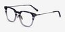 Hayes Gray Striped Gunmetal AcetateEyeglass Frames from EyeBuyDirect, Angle View