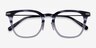 Hayes Gray Striped Gunmetal AcetateEyeglass Frames from EyeBuyDirect, Closed View