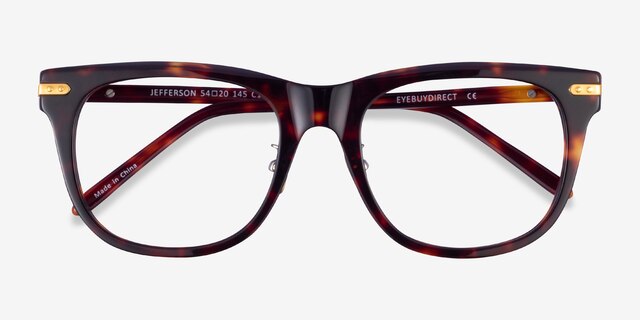 Jefferson Tortoise Gold AcetateEyeglass Frames from EyeBuyDirect, Closed View