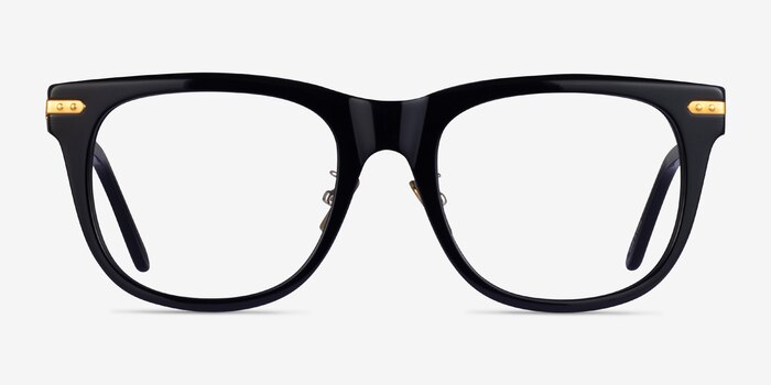 Jefferson Black Gold Acetate Eyeglass Frames from EyeBuyDirect