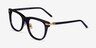 Jefferson Black Gold AcetateEyeglass Frames from EyeBuyDirect, Angle View