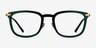 Clayton Dark Green Gold AcetateEyeglass Frames from EyeBuyDirect, Front View