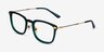 Clayton Dark Green Gold AcetateEyeglass Frames from EyeBuyDirect, Angle View