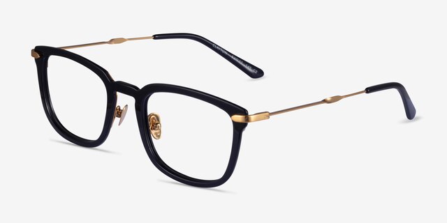 Clayton Black Gold AcetateEyeglass Frames from EyeBuyDirect, Angle View