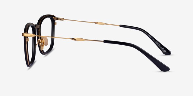 Clayton Black Gold AcetateEyeglass Frames from EyeBuyDirect, Side View