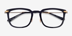 Clayton Black Gold Acétate Montures de lunettes de vue d'EyeBuyDirect, Vue Rapprochée