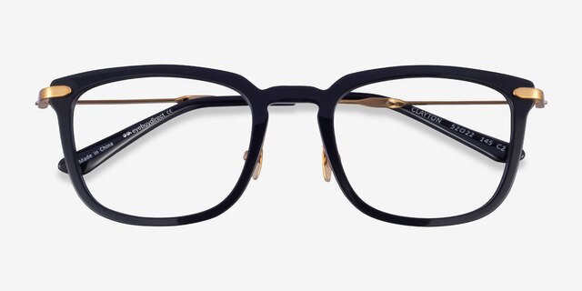 Clayton Black Gold AcetateEyeglass Frames from EyeBuyDirect, Closed View