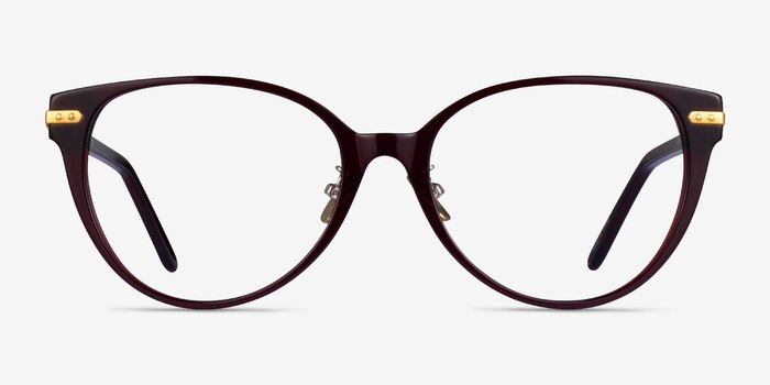Luca Burgundy Gold Acetate Eyeglass Frames from EyeBuyDirect