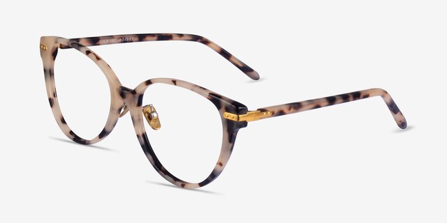 Luca Ivory Tortoise Gold AcetateEyeglass Frames from EyeBuyDirect, Angle View