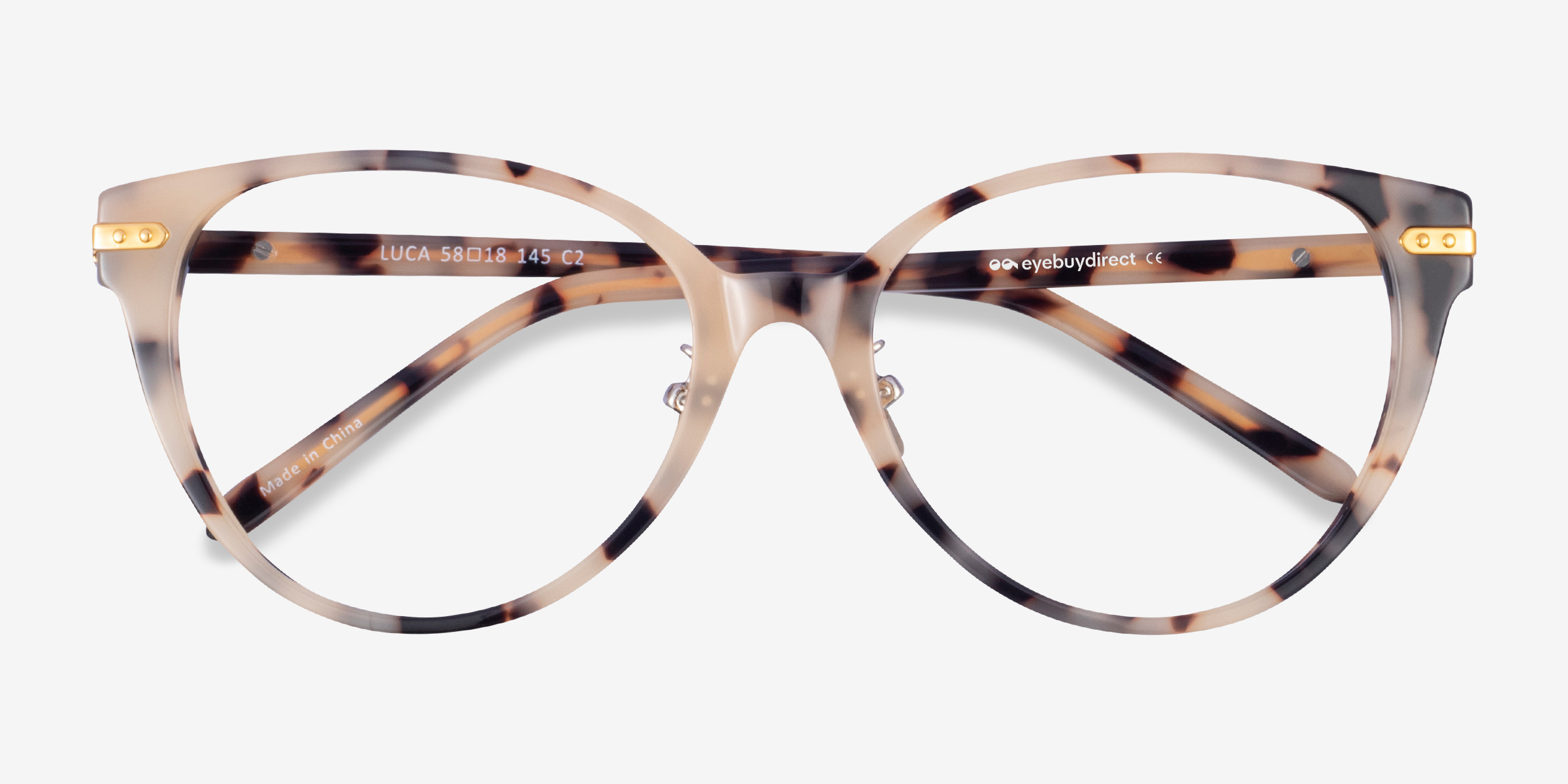 Luca Cat Eye Ivory Tortoise Gold Glasses for Women | Eyebuydirect