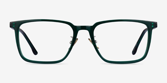 Pierce Dark Green AcetateEyeglass Frames from EyeBuyDirect, Front View