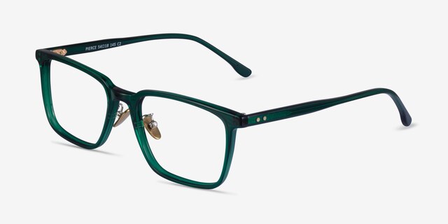 Pierce Dark Green AcetateEyeglass Frames from EyeBuyDirect, Angle View