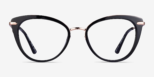 Dauphine Black Rose Gold Acetate Eyeglass Frames