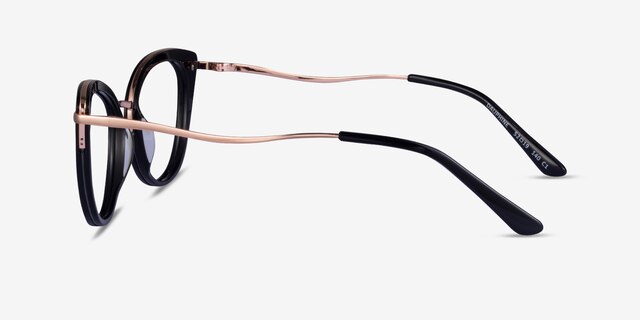 Dauphine Black Rose Gold AcetateEyeglass Frames from EyeBuyDirect, Side View