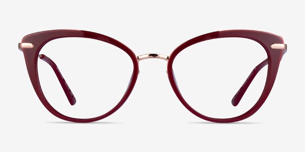 Dauphine Burgundy Rose Gold Acétate Montures de lunettes de vue