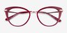 Dauphine Burgundy Rose Gold AcetateEyeglass Frames from EyeBuyDirect, Closed View