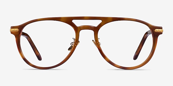Aston Brown Tortoise Gold Acetate Eyeglass Frames
