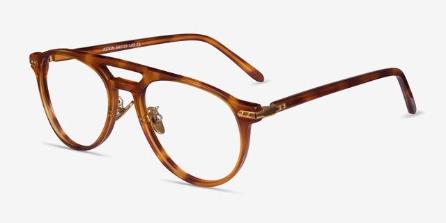 Aston Brown Tortoise Gold AcetateEyeglass Frames from EyeBuyDirect, Angle View