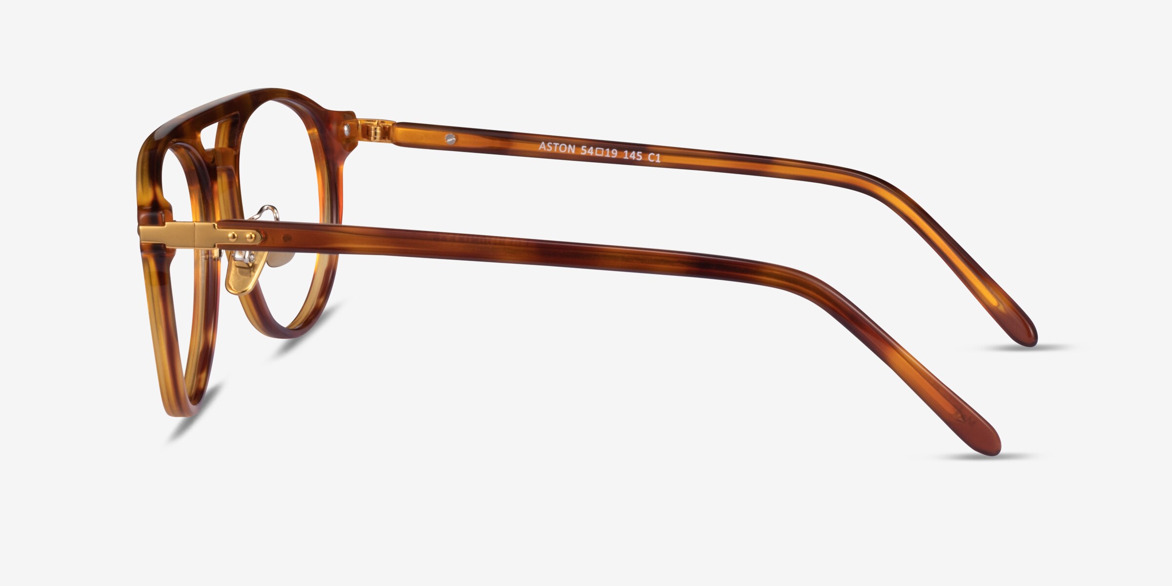Aston Aviator Dark Green Gold Glasses for Men | Eyebuydirect display picture 1