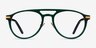 Aston Dark Green Gold AcetateEyeglass Frames from EyeBuyDirect, Front View