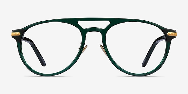 Aston Dark Green Gold Acétate Montures de lunettes de vue