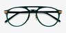 Aston Dark Green Gold AcetateEyeglass Frames from EyeBuyDirect, Closed View