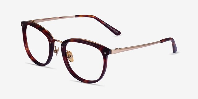 Yves Tortoise Gold AcetateEyeglass Frames from EyeBuyDirect, Angle View