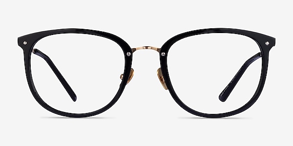 Yves Black Gold Acetate Eyeglass Frames