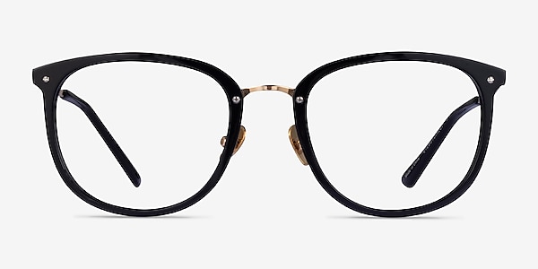 Yves Black Gold Acetate Eyeglass Frames