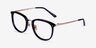 Yves Black Gold AcetateEyeglass Frames from EyeBuyDirect, Angle View