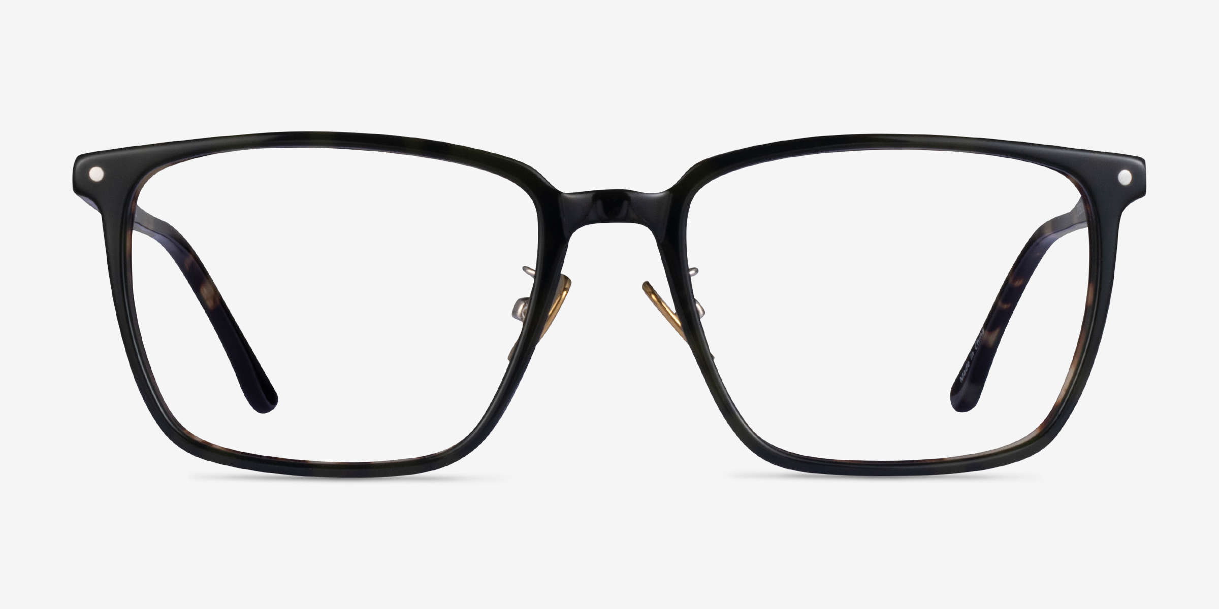 Lachlan Rectangle Dark Green Ivory Tortoise Glasses for Men | Eyebuydirect