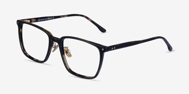 Lachlan Dark Green Ivory Tortoise AcetateEyeglass Frames from EyeBuyDirect, Angle View
