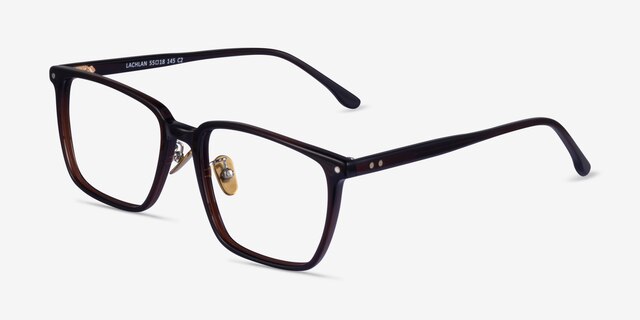 Lachlan Dark Brown AcetateEyeglass Frames from EyeBuyDirect, Angle View