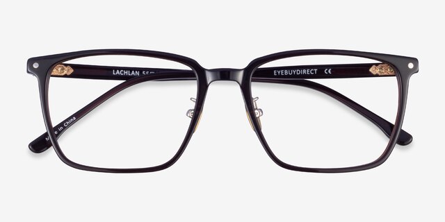 Lachlan Dark Brown AcetateEyeglass Frames from EyeBuyDirect, Closed View