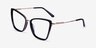 Jacqueline Black Gold AcetateEyeglass Frames from EyeBuyDirect, Angle View